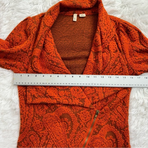 Anthropologie Moth "Paisley Gust Sweater Jacket" Cardigan Asymmetrical Size M - Picture 10 of 12